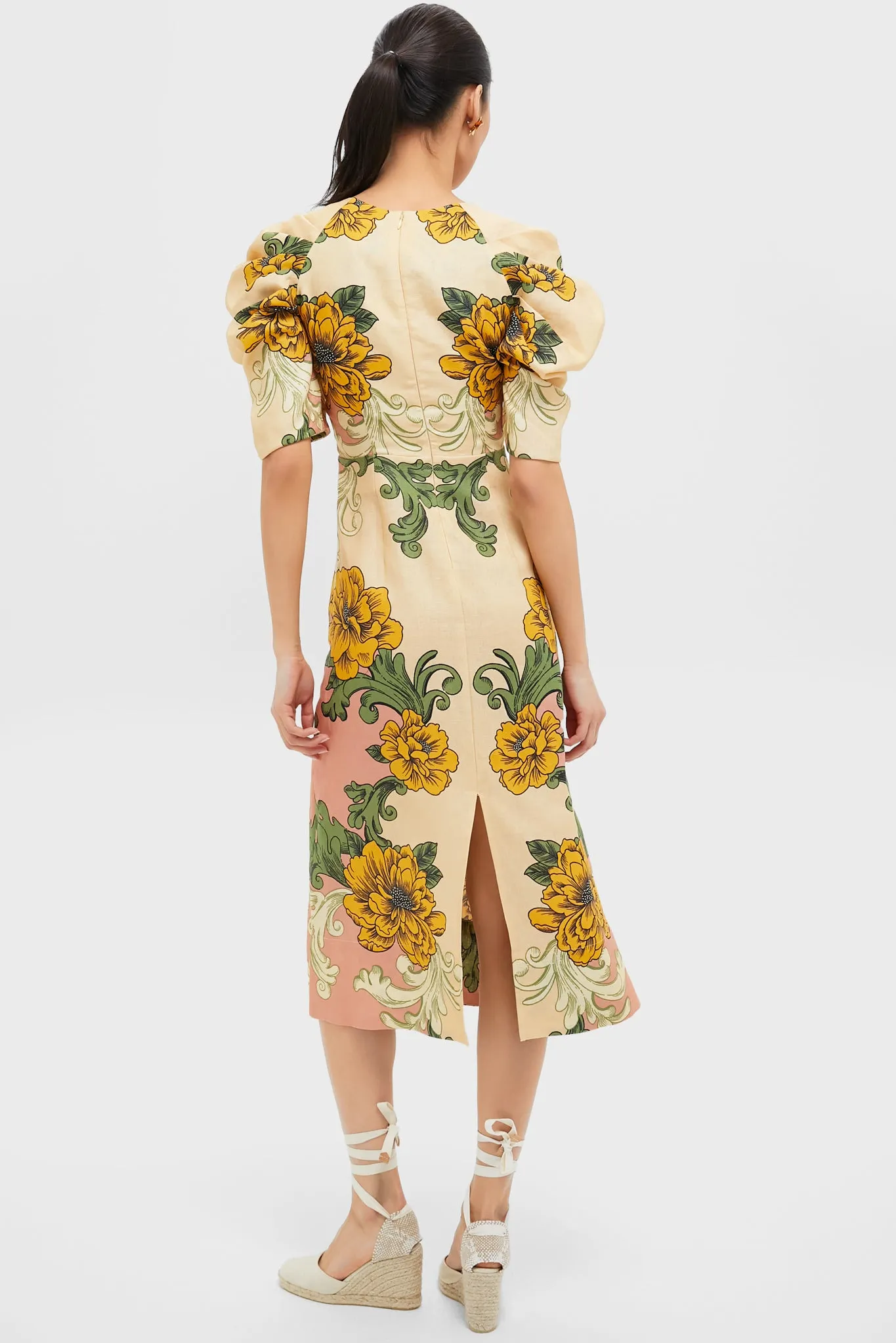 Delicate Flower Arabesques Short Sleeve Midi Dress sold by Tuckernuck product image thumbnail 4