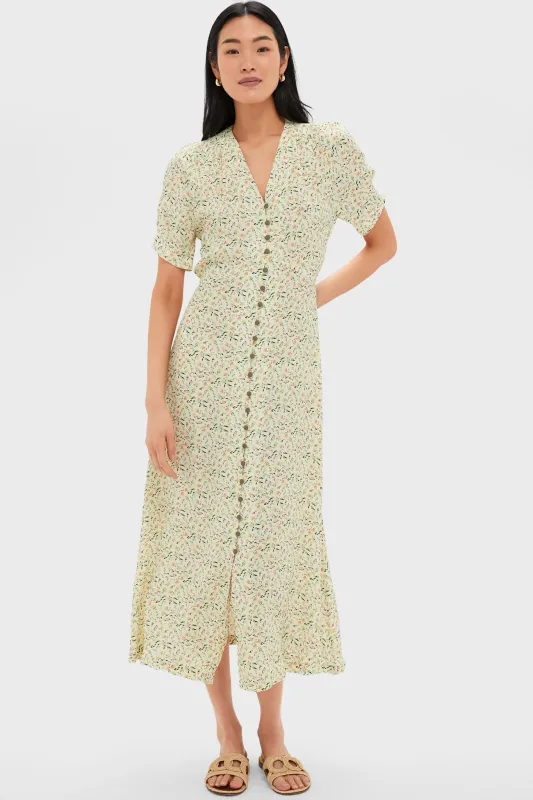 Butter Yellow Flowers Lucyia Antique Dress sold by Tuckernuck