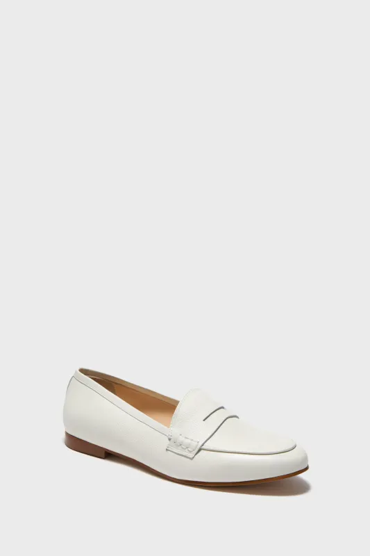 White Pebbled Rowan Leather Loafers sold by Tuckernuck