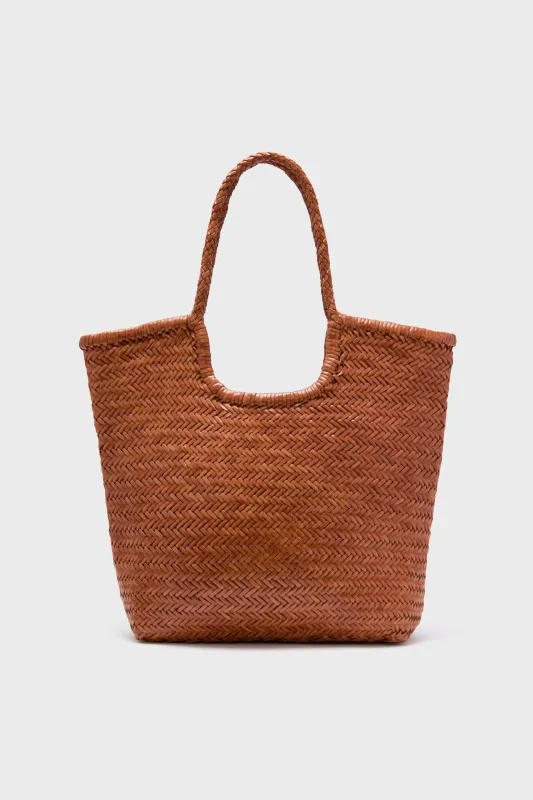 Tan Diagonal Arched Tote sold by Tuckernuck