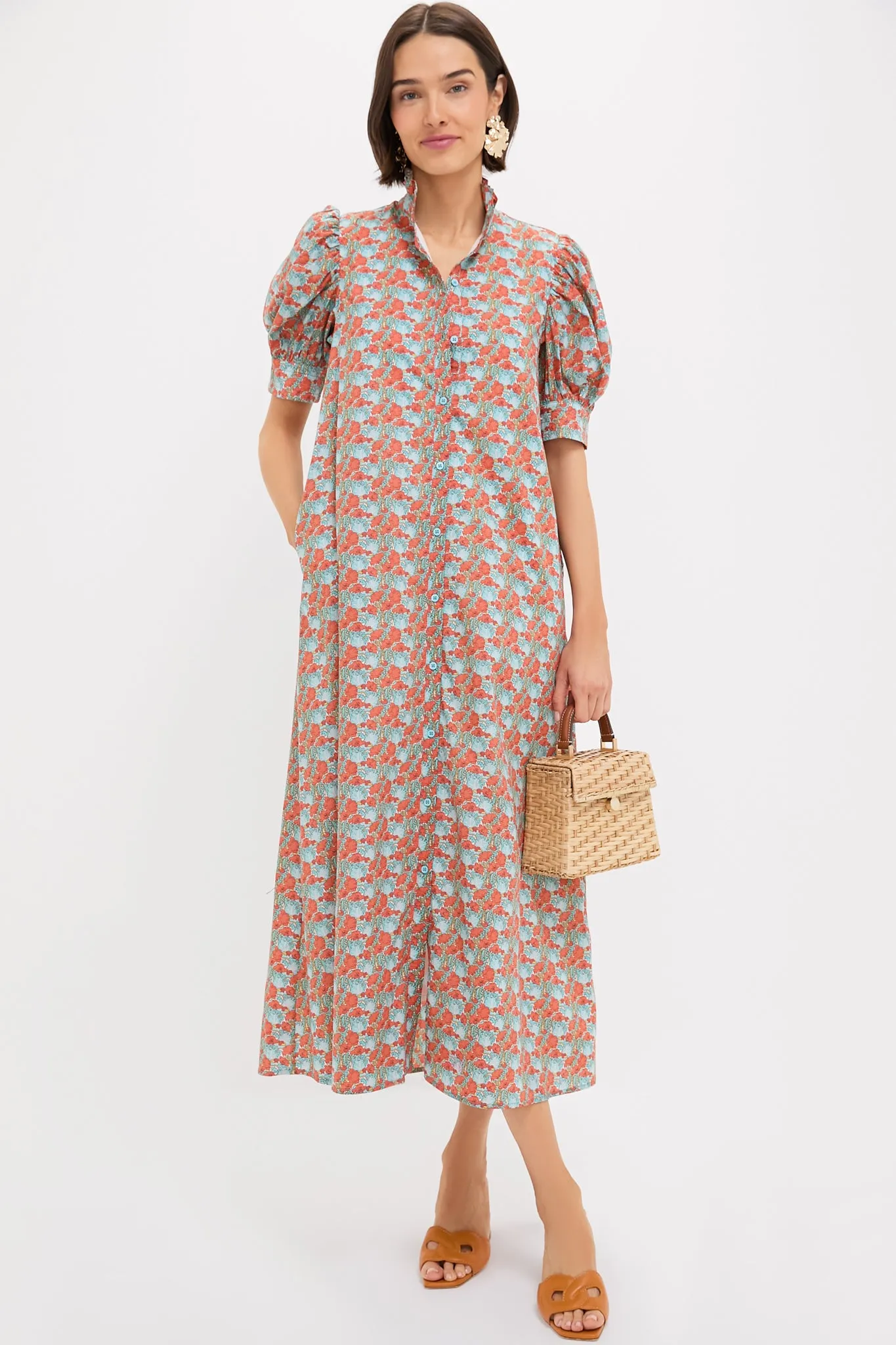 Orange & Blue Floral Louisa Maxi Dress sold by Tuckernuck product image thumbnail 3