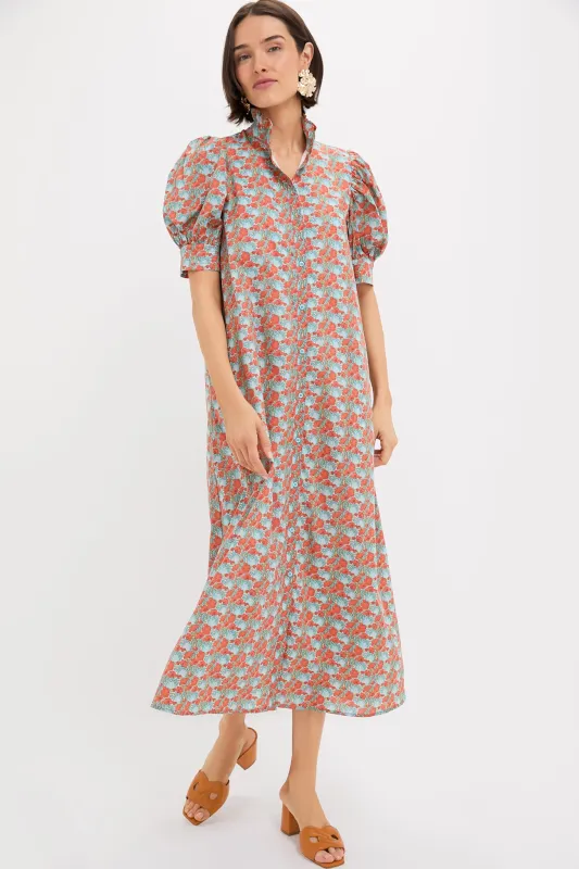 Orange & Blue Floral Louisa Maxi Dress sold by Tuckernuck