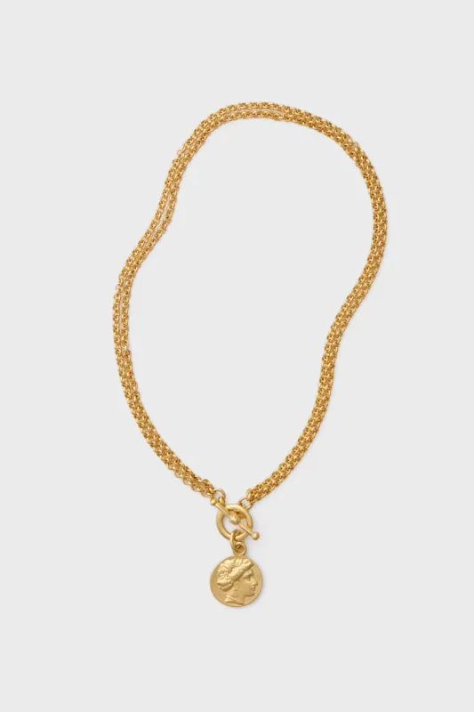 Gold Moroccan Coin Toggle Necklace sold by Tuckernuck