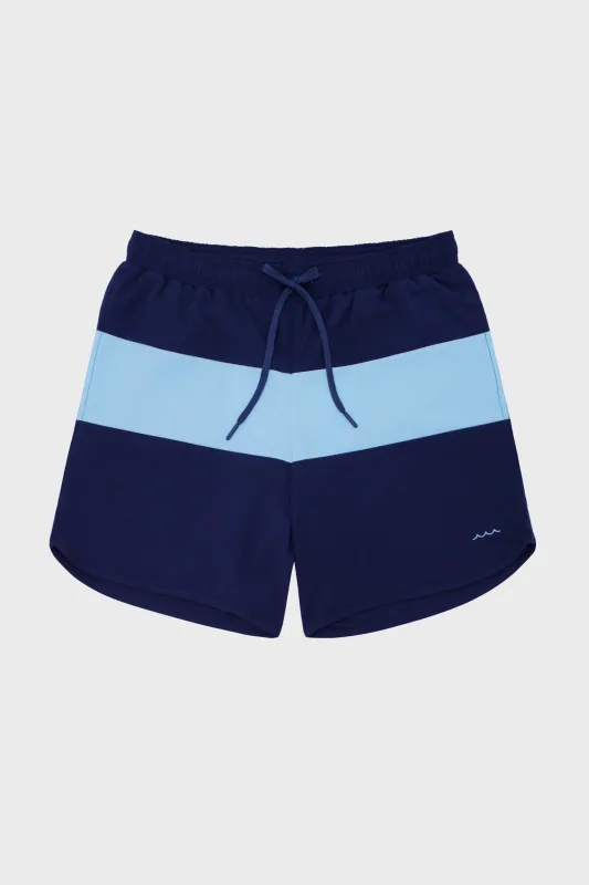 Men's Navy Stripe Boardie made by minnow