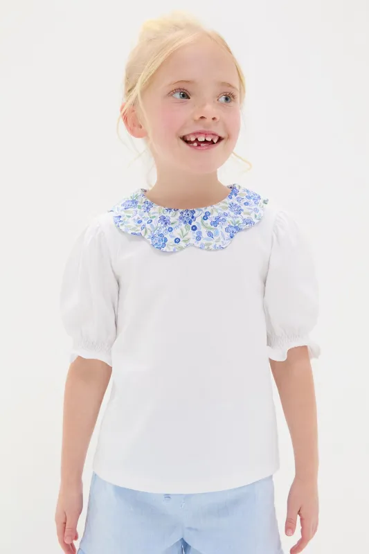 Dusty Blue Floral Analia Top sold by Tuckernuck