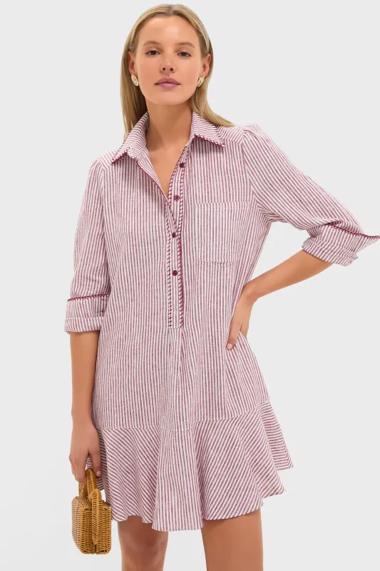 Red Stripe Linen Whipstitch Callahan Dress sold by Tuckernuck