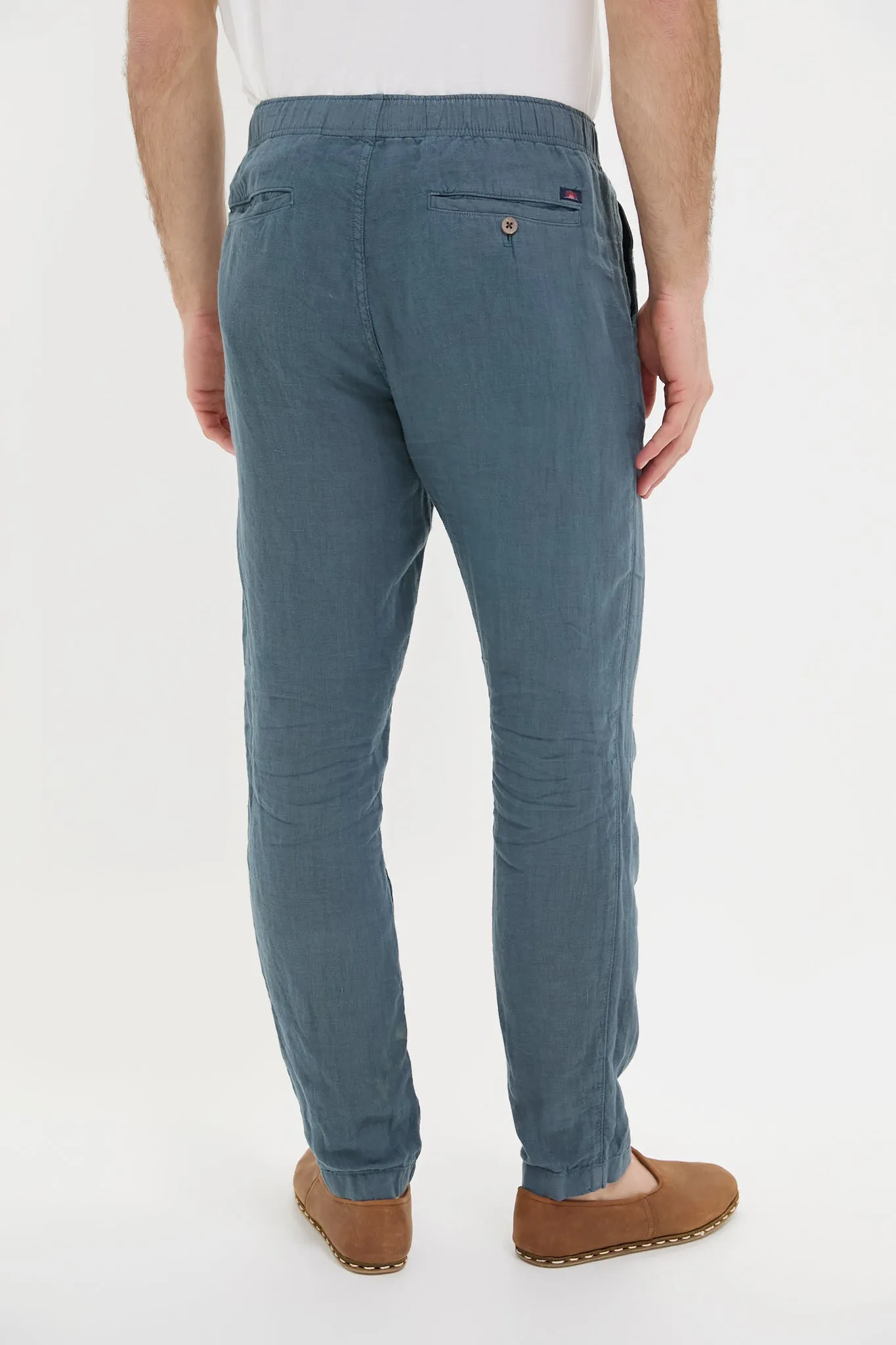 Look Out Navy Linen Drawstring Pant sold by Tuckernuck product image thumbnail 4