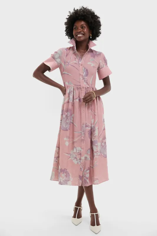 Carnation Cyanotype Rose Short Sleeve Shirt Dress sold by Tuckernuck