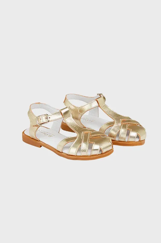 Gold Sofia Leather Girl Sandals sold by Tuckernuck