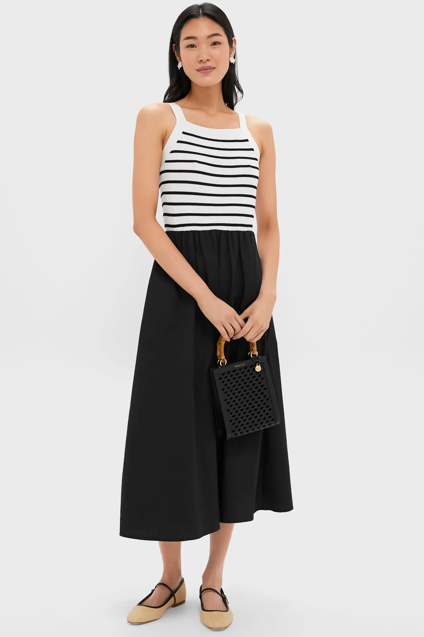 Black Striped Midi Dress sold by Tuckernuck product image thumbnail 2