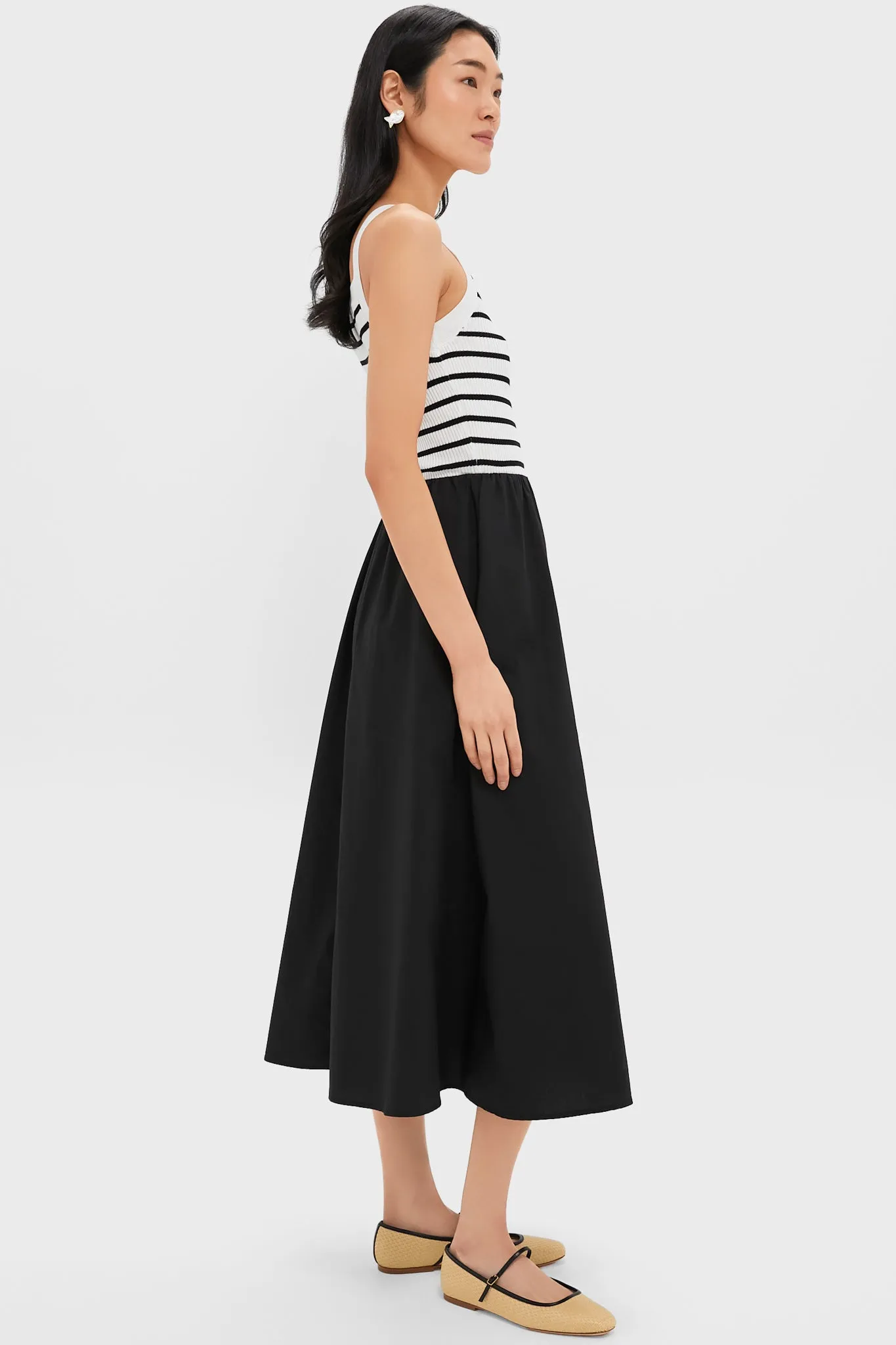 Black Striped Midi Dress sold by Tuckernuck product image thumbnail 3