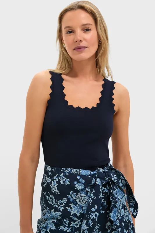 Navy Ric Rac Compression Tank sold by Tuckernuck