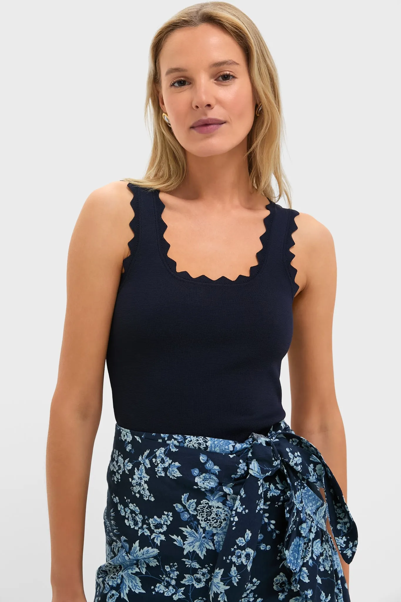 Navy Ric Rac Compression Tank sold by Tuckernuck