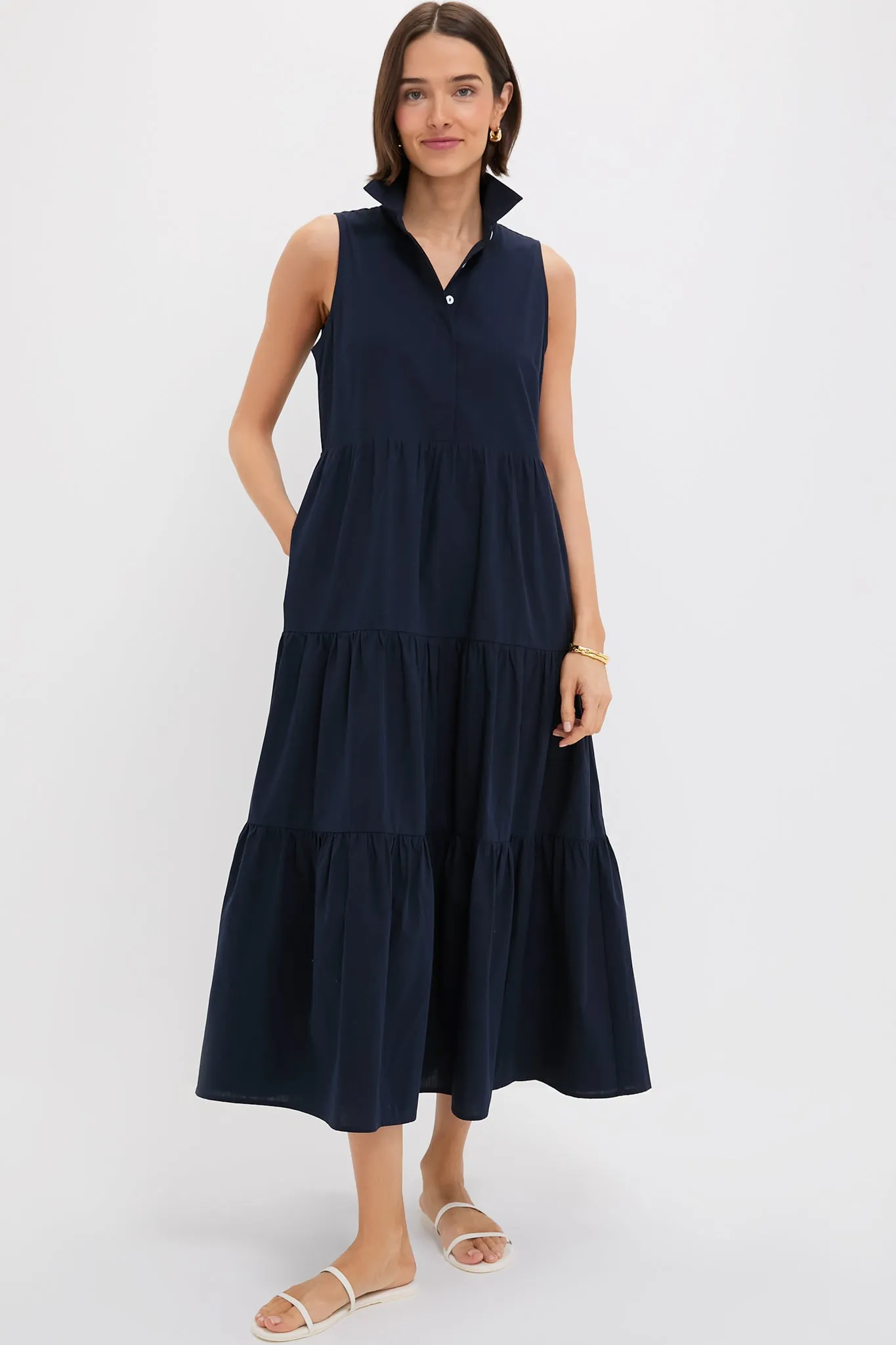 Navy Sleeveless Mabel Maxi Dress sold by Tuckernuck