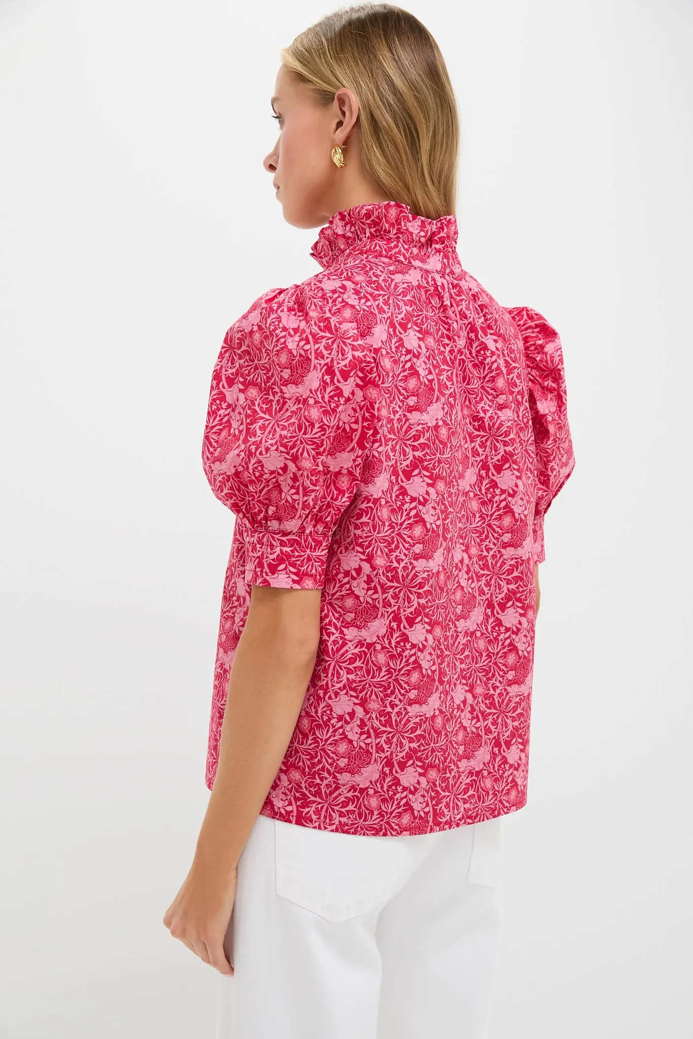Red & Pink Viney Floral Louisa Blouse sold by Tuckernuck product image thumbnail 4