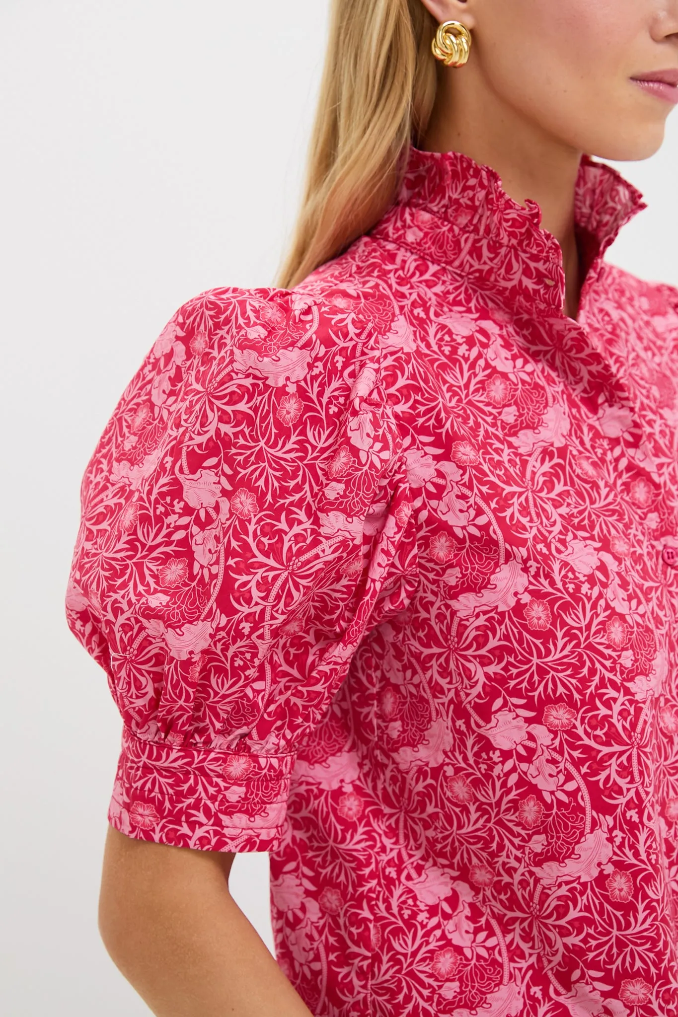 Red & Pink Viney Floral Louisa Blouse sold by Tuckernuck product image thumbnail 5