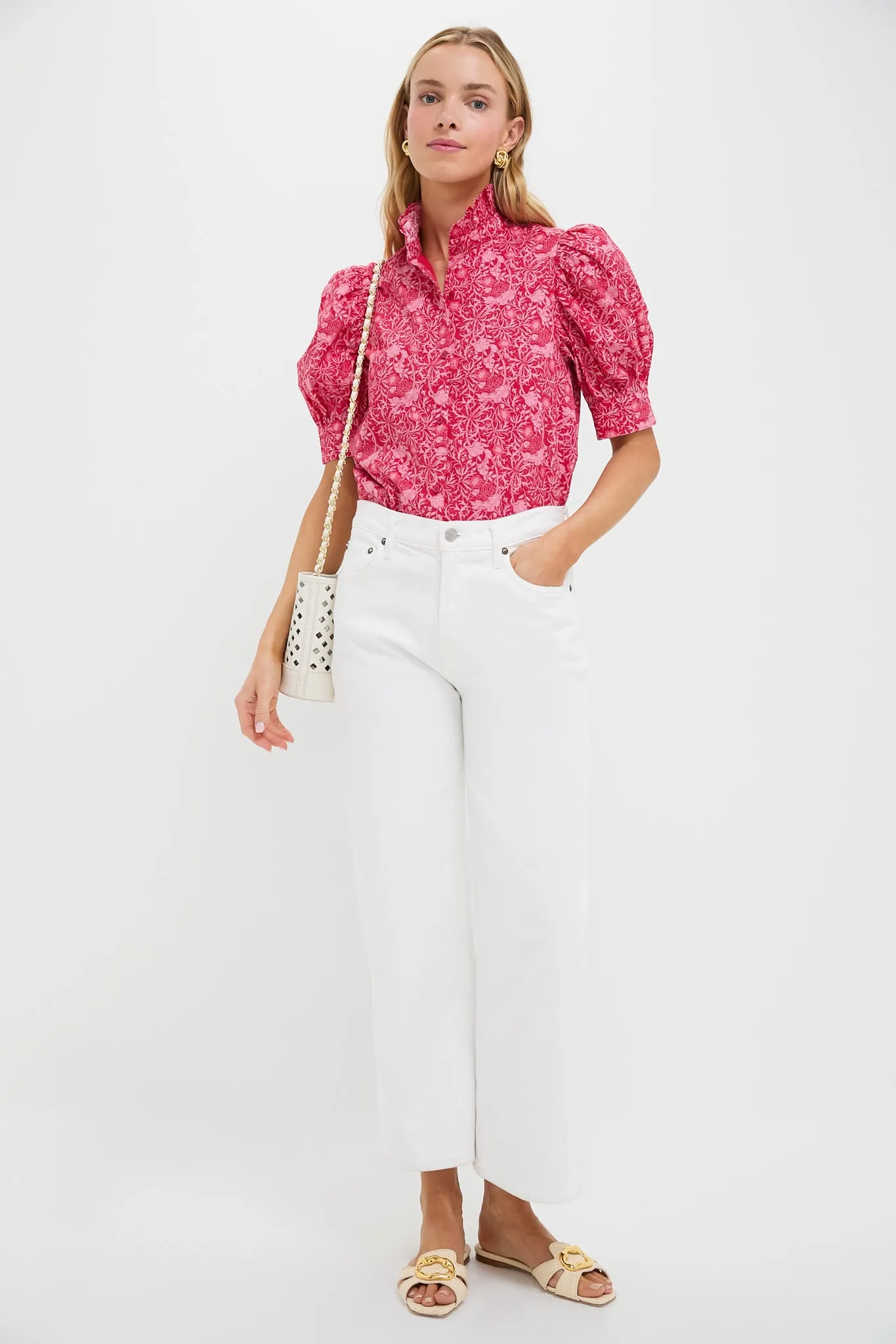 Red & Pink Viney Floral Louisa Blouse sold by Tuckernuck product image thumbnail 2