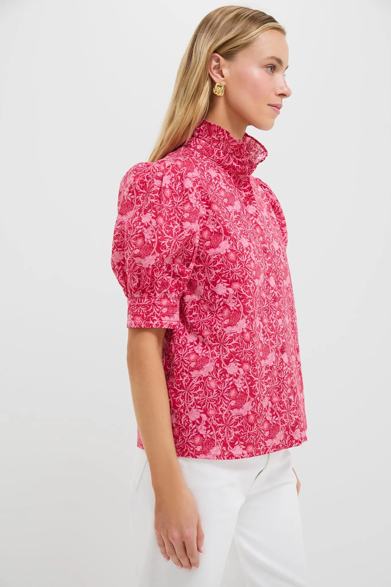 Red & Pink Viney Floral Louisa Blouse sold by Tuckernuck product image thumbnail 3