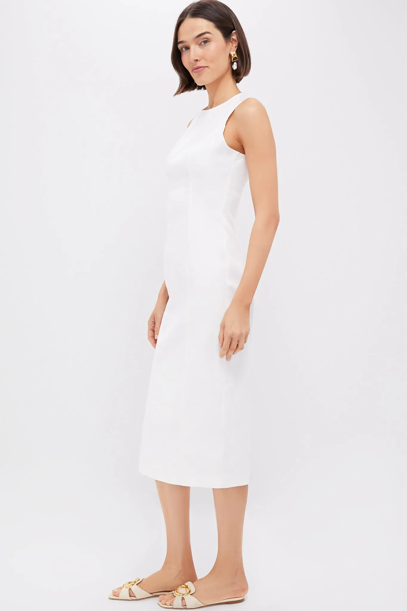 White Stretch Denim Aime Midi Dress sold by Tuckernuck product image thumbnail 3