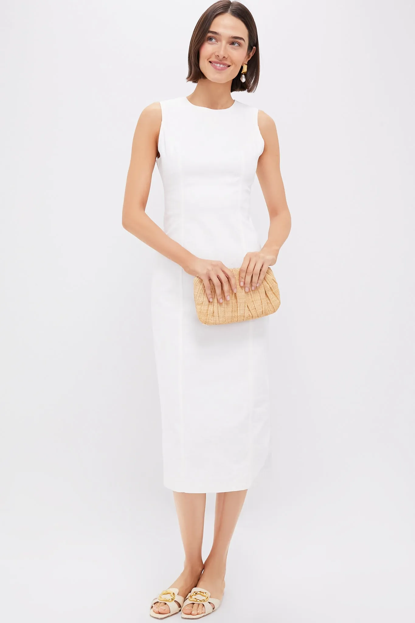 White Stretch Denim Aime Midi Dress sold by Tuckernuck product image thumbnail 2