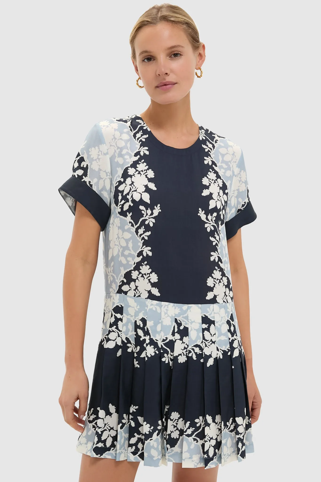 Blue Fog Pleated Liza Dress sold by Tuckernuck