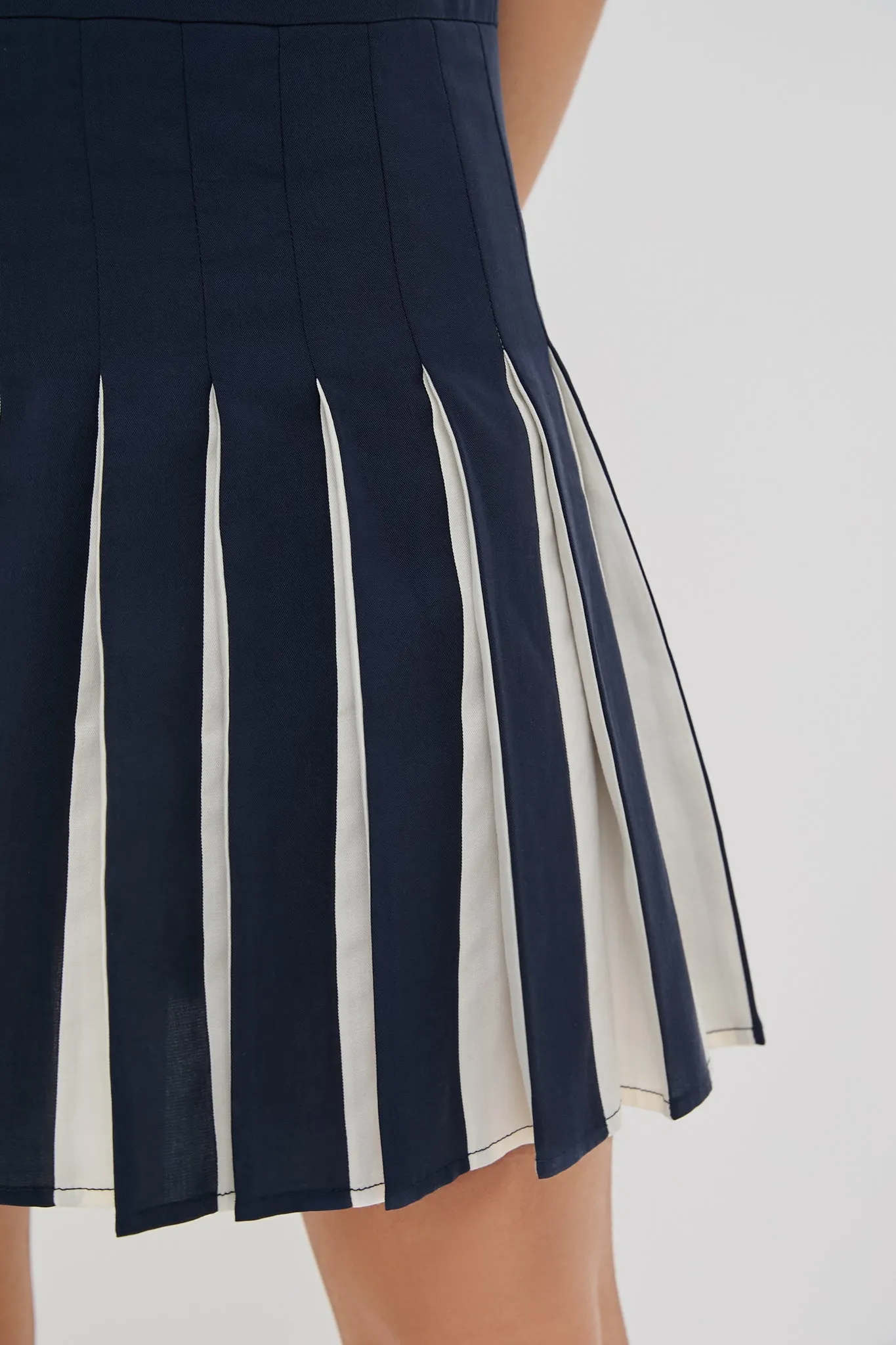 Navy Pleated Liza Dress sold by Tuckernuck product image thumbnail 5