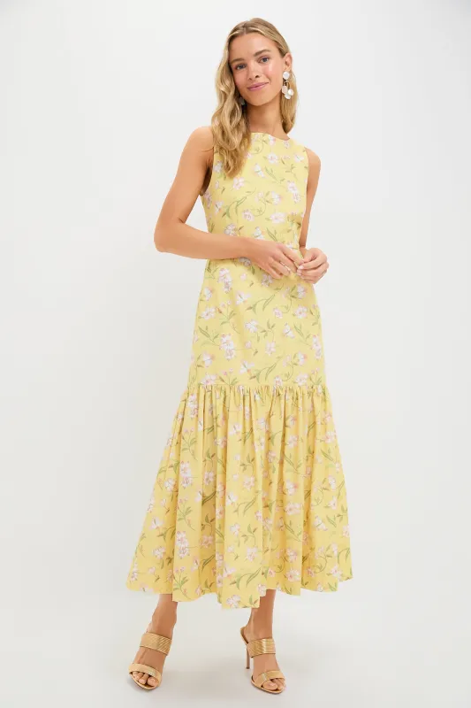 Yellow Hibiscus Low-Back Dress sold by Tuckernuck