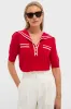 Red and Ivory Cashmere Sailor Sweater sold by Tuckernuck
