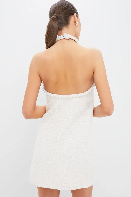 cream tweed & pearl petra mini dress Cream Tweed & Pearl Petra Mini Dress