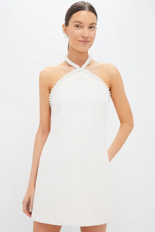 Cream Tweed & Pearl Petra Mini Dress sold by Tuckernuck