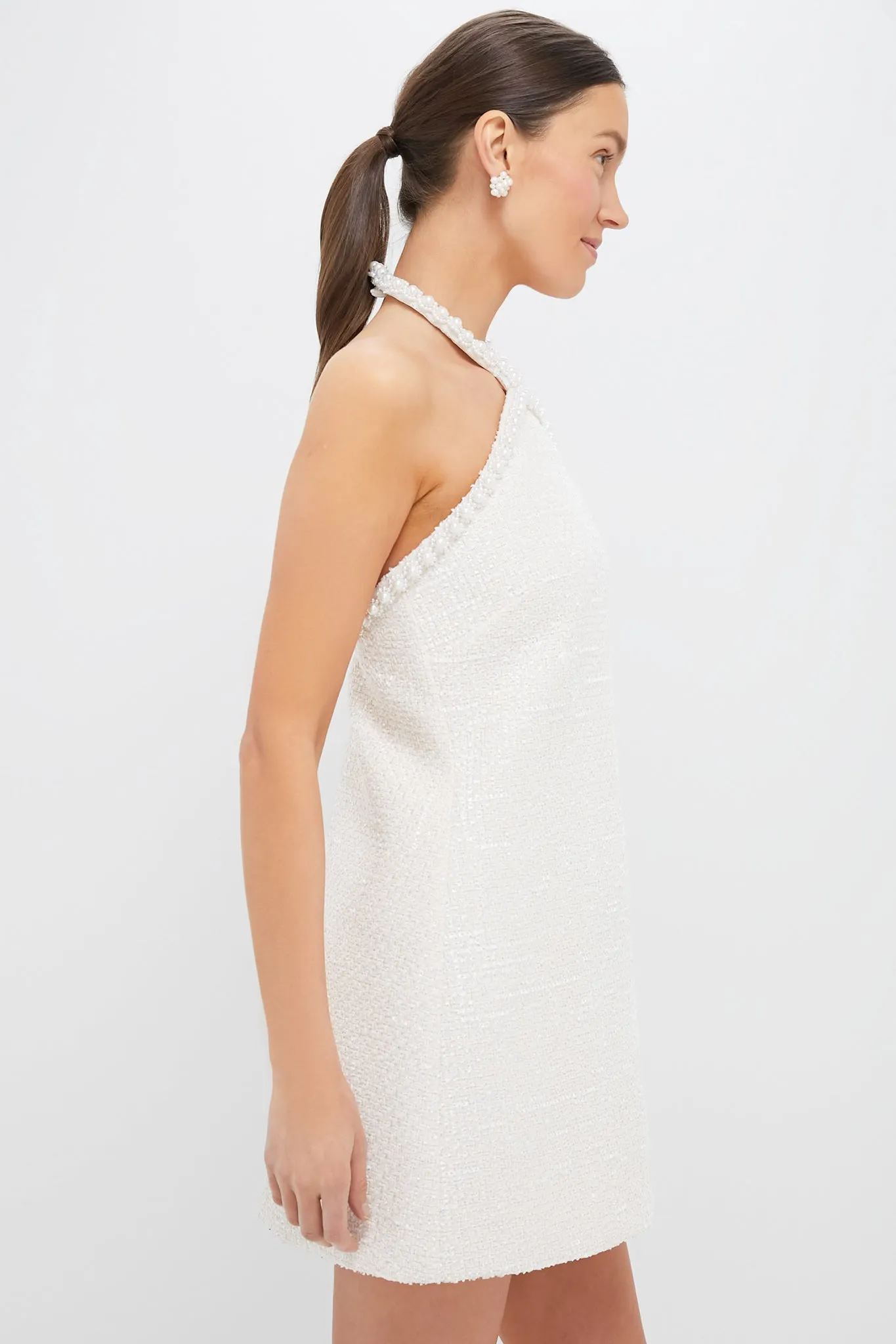 Cream Tweed & Pearl Petra Mini Dress sold by Tuckernuck product image thumbnail 3