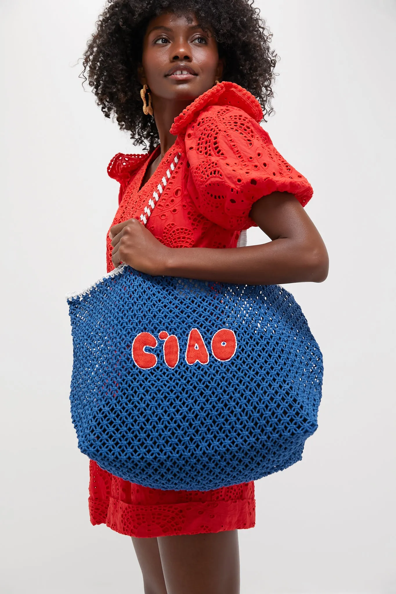 Cobalt with Poppy Ciao L'ete Tote sold by Tuckernuck product image thumbnail 2