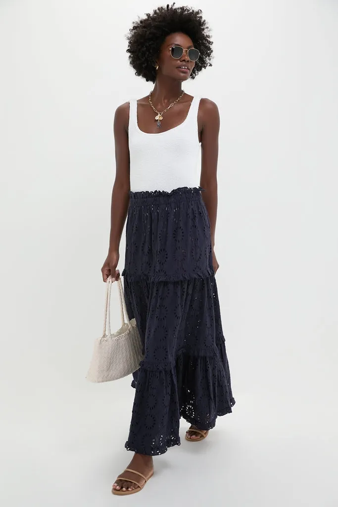 Navy Eyelet Prado Skirt sold by Tuckernuck product image thumbnail 2