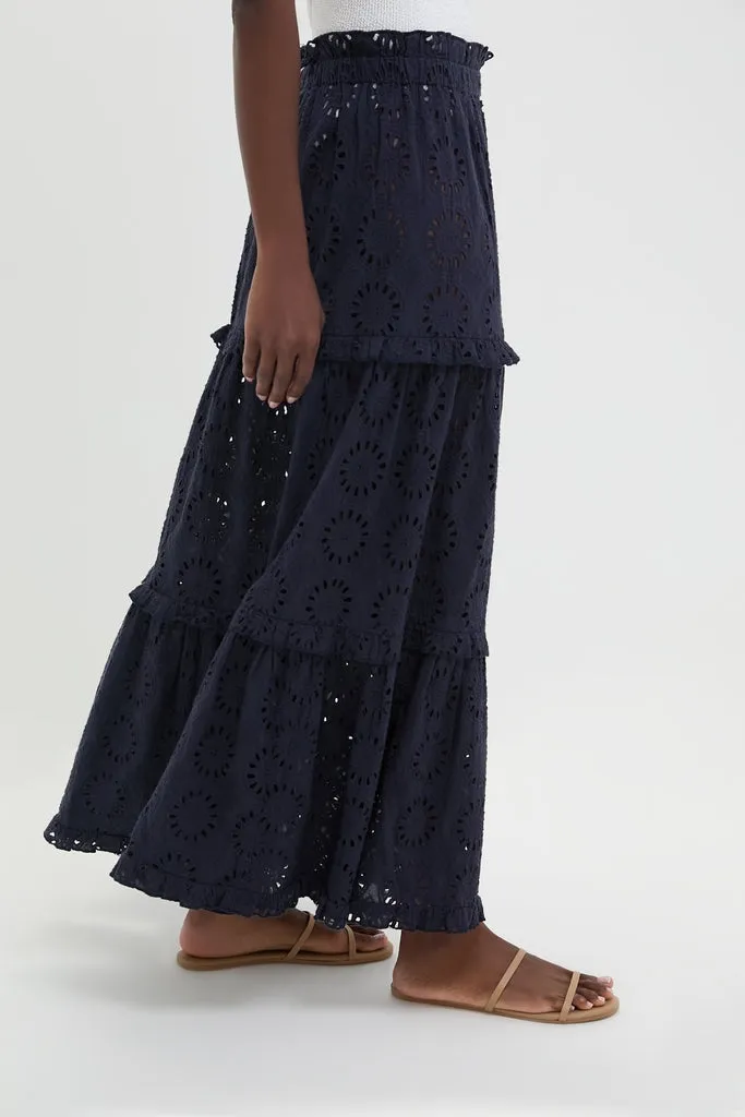Navy Eyelet Prado Skirt sold by Tuckernuck product image thumbnail 3
