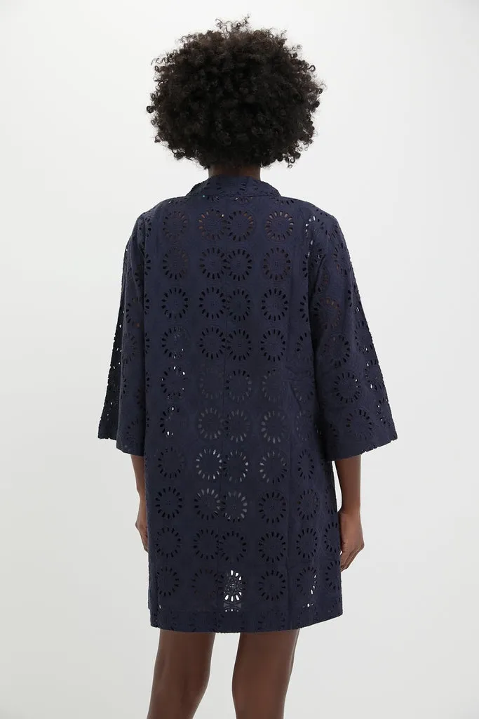 Navy Eyelet Marseille Coverup sold by Tuckernuck product image thumbnail 4