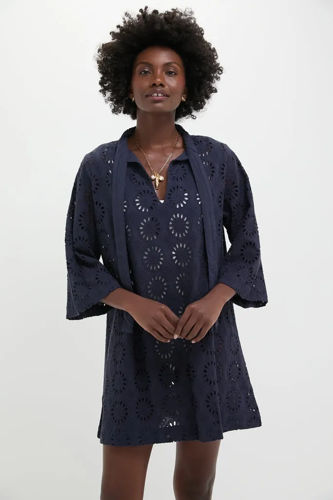 Navy Eyelet Marseille Coverup sold by Tuckernuck