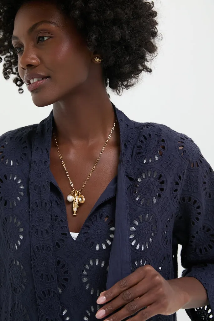 Navy Eyelet Marseille Coverup sold by Tuckernuck product image thumbnail 5