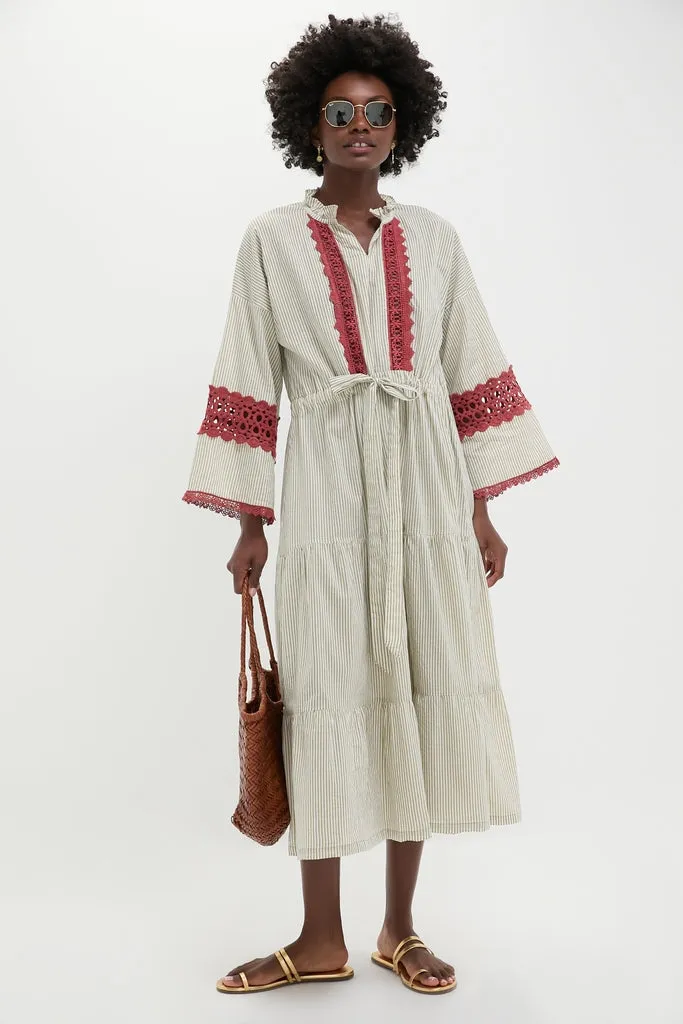 Embroidered Desert Striped Carmel Caftan sold by Tuckernuck product image thumbnail 3