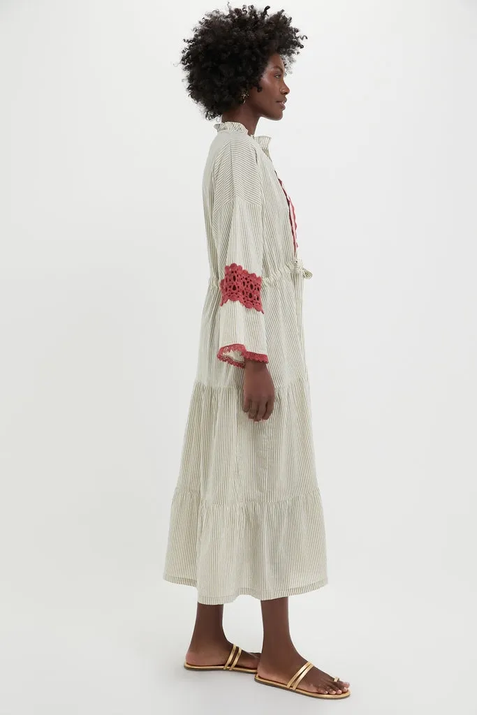 Embroidered Desert Striped Carmel Caftan sold by Tuckernuck product image thumbnail 4