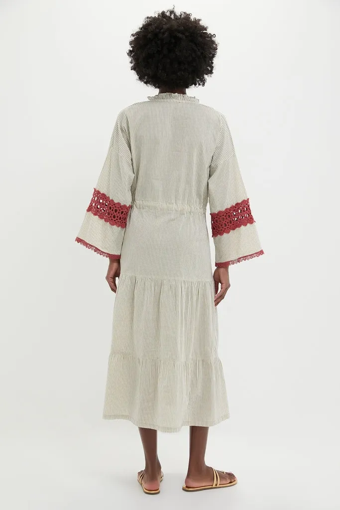 Embroidered Desert Striped Carmel Caftan sold by Tuckernuck product image thumbnail 5
