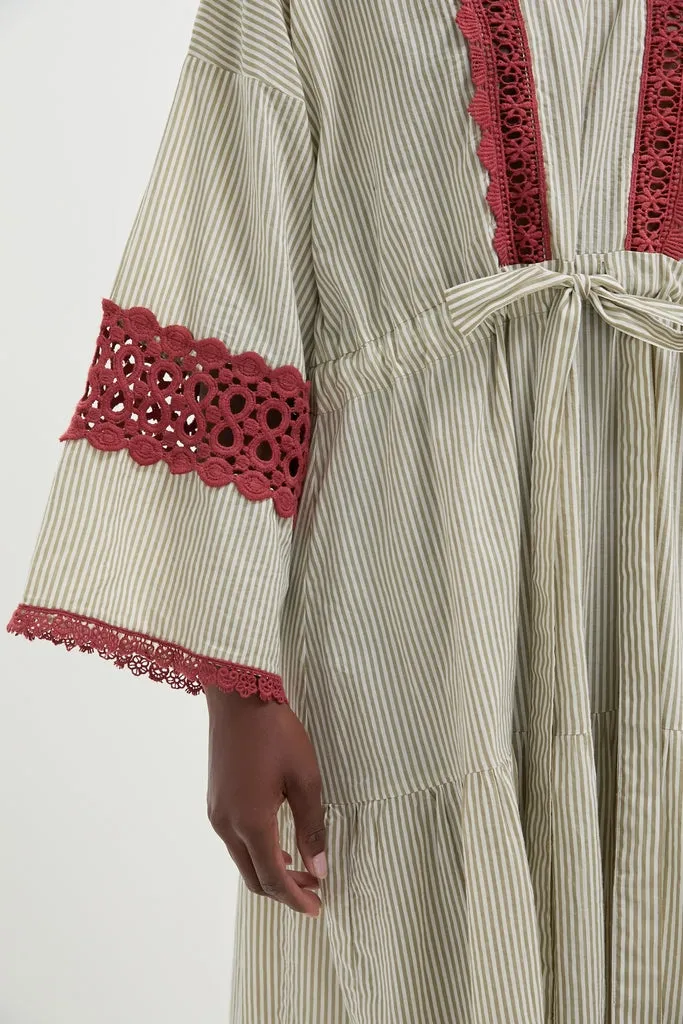 Embroidered Desert Striped Carmel Caftan sold by Tuckernuck product image thumbnail 2