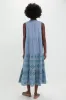 Emerald Embroidered Chambray Salty Paloma Caftan sold by Tuckernuck