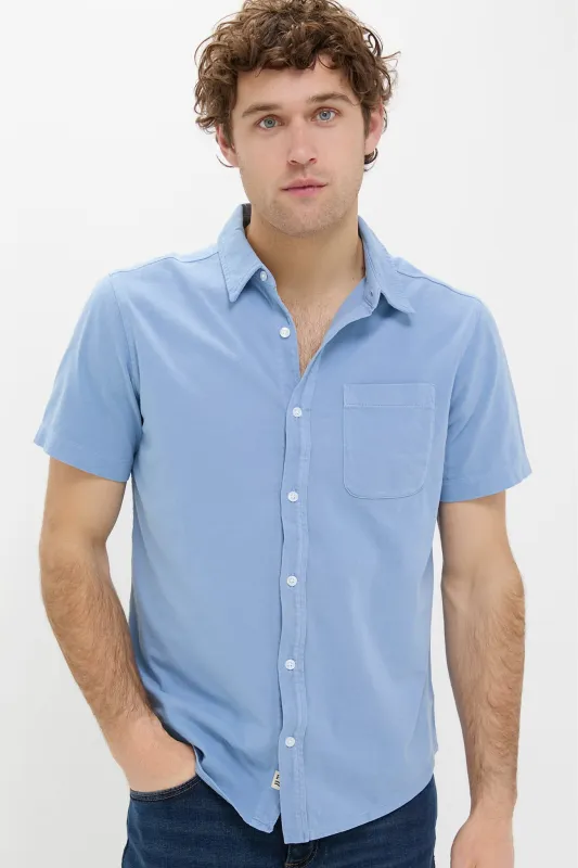 Light Blue Short Sleeve Saltaire Shirt made by Fair Harbor