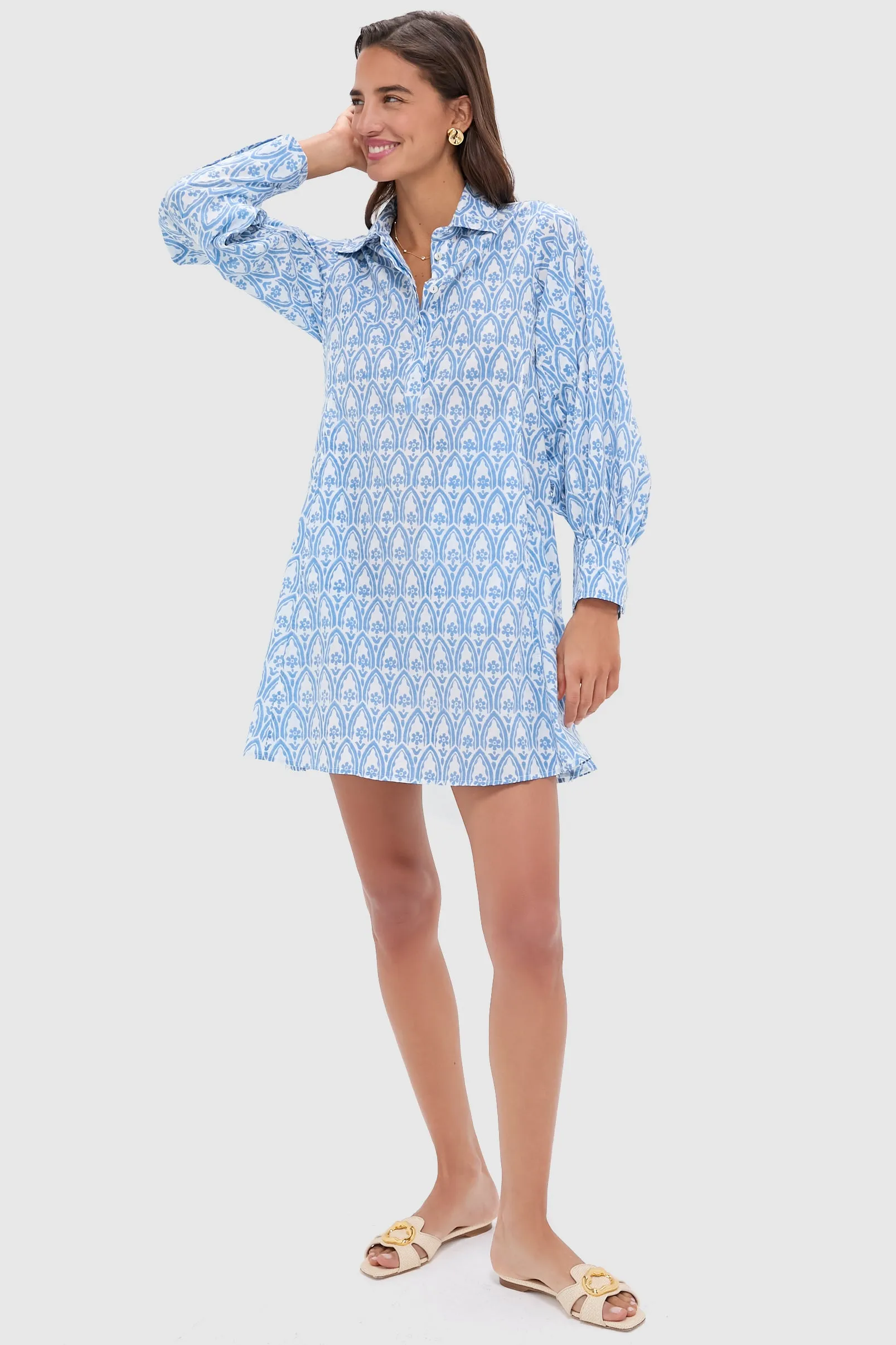 Light Blue Taormina Chloe Short Dress sold by Tuckernuck product image thumbnail 5