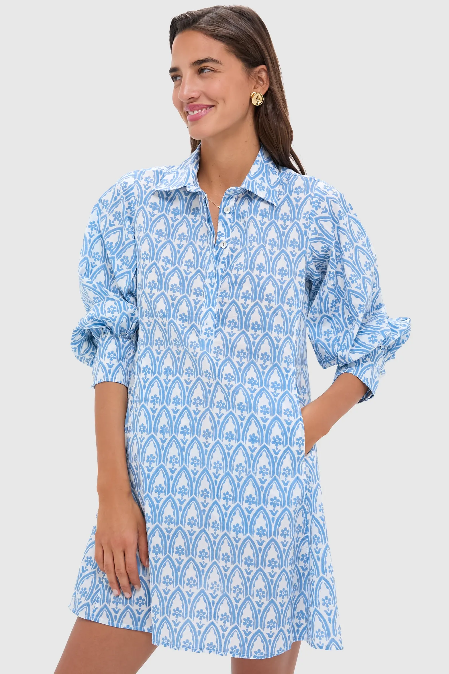 Light Blue Taormina Chloe Short Dress sold by Tuckernuck