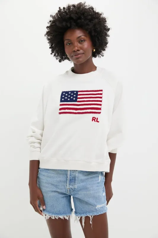 Nevis American Flag Long Sleeve Sweatshirt sold by Tuckernuck