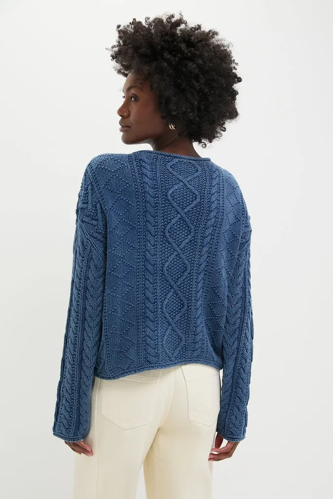 Indigo American Flag Long Sleeve Pullover Sweater sold by Tuckernuck product image thumbnail 4