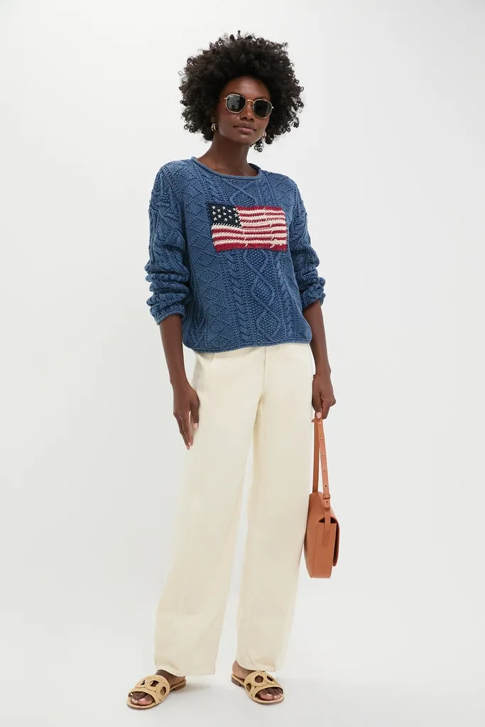 Indigo American Flag Long Sleeve Pullover Sweater sold by Tuckernuck product image thumbnail 2