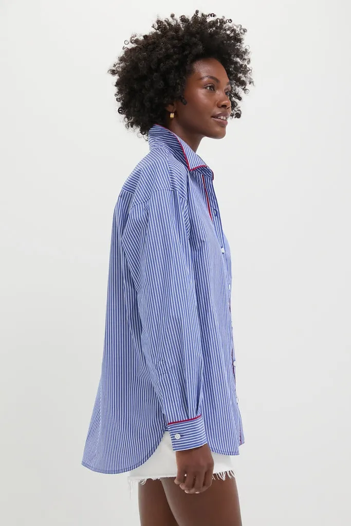 Royal Blue and White Stripe Wexler Button Down sold by Tuckernuck product image thumbnail 3