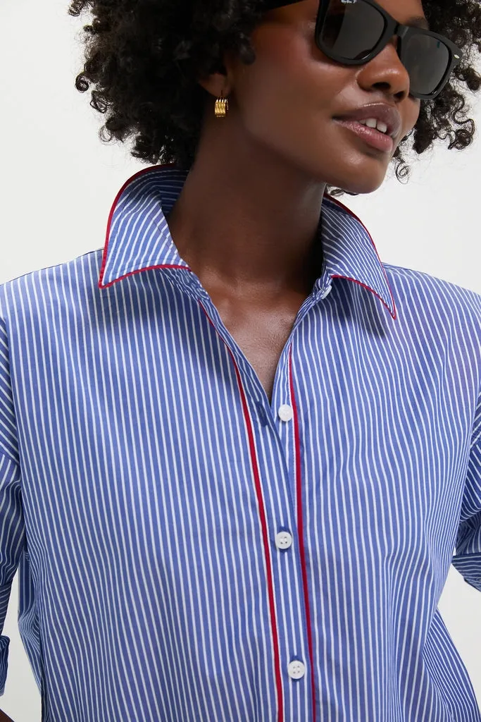Royal Blue and White Stripe Wexler Button Down sold by Tuckernuck product image thumbnail 5